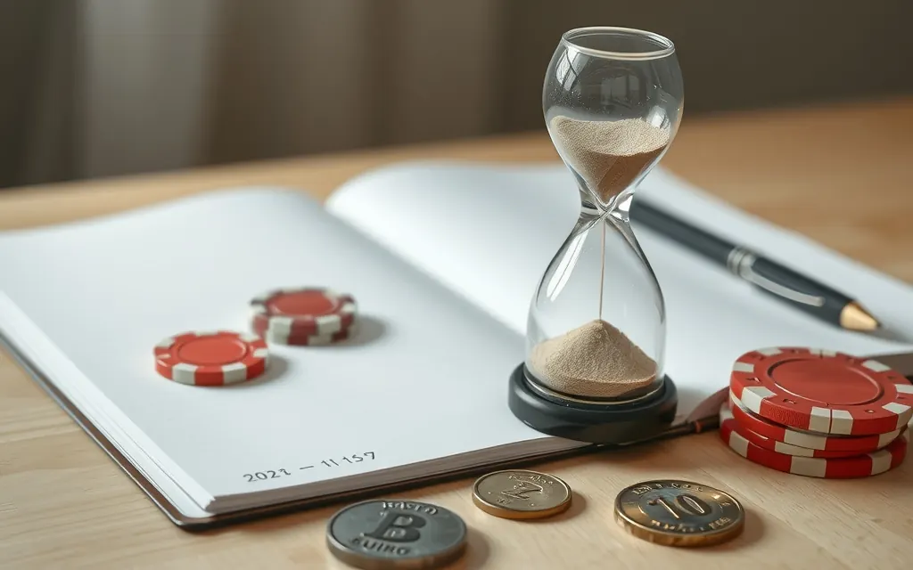 Clessidra, fiches e quaderno per il budget di gioco responsabile